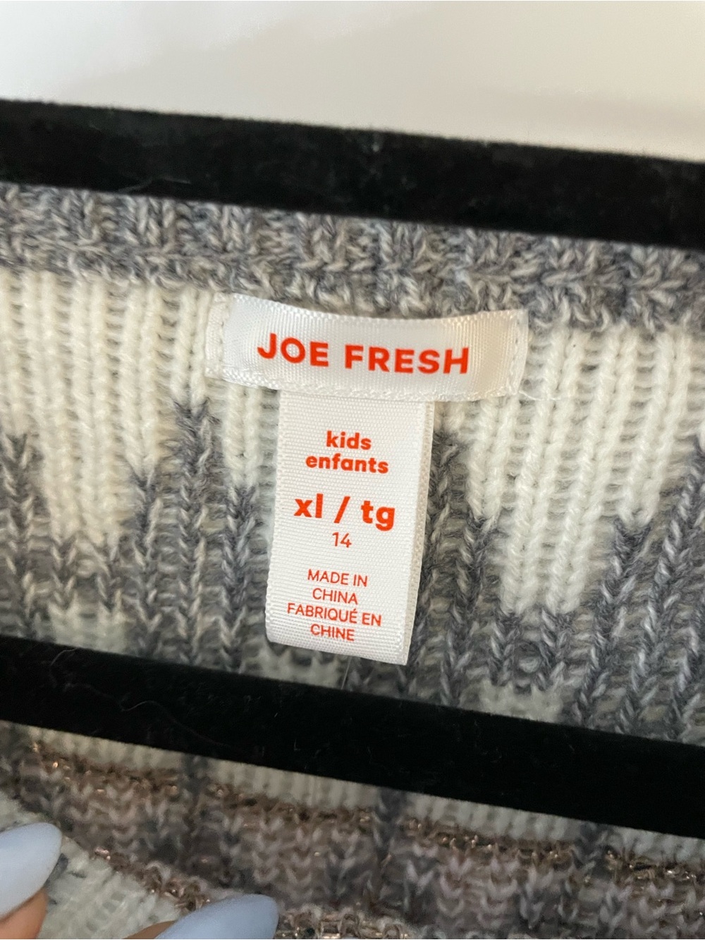Joe Fresh Gray & White Knit Sweater Dress with Pink Accents - Picture 3 of 6